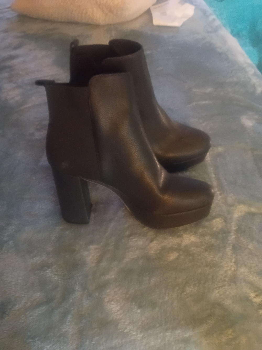 MIA Black Platform Block Heel Chelsea Ankle Boots